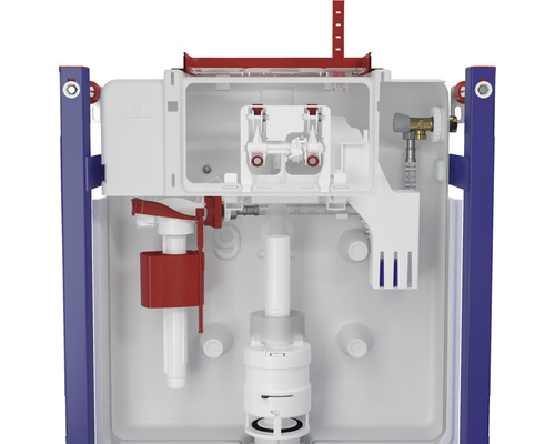 WC splachovací nádržka pro montáž na stěnu, viditelný vnitřek