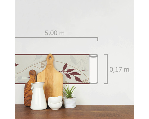 Dekorační bordura s listovým dekorem, délka 5,00 m, výška 0,17 m