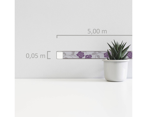 Ozdobná bordura s květinovým vzorem, délka 5,00 metru a šířka 0,05 metru