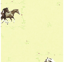 Tapeta s motivy koní a květinových ornamentů