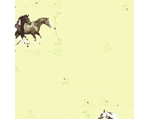 Tapeta s motivy koní a květinových ornamentů