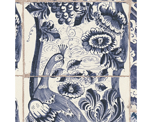 Vzor dlaždic s páv, květinami a listy