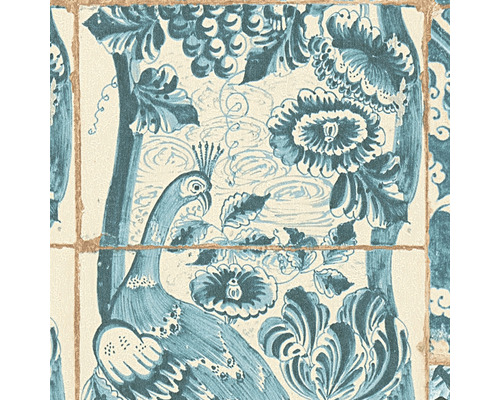 Tapeta se vzorem pávů a květin