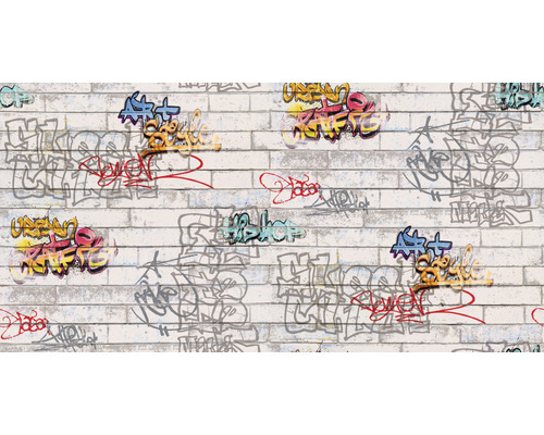 Tapeta s graffiti na cihlové zdi