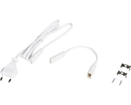 Připojovací kabel s euro zástrčkou, propojovací kabel a dvě upevňovací spony se šrouby