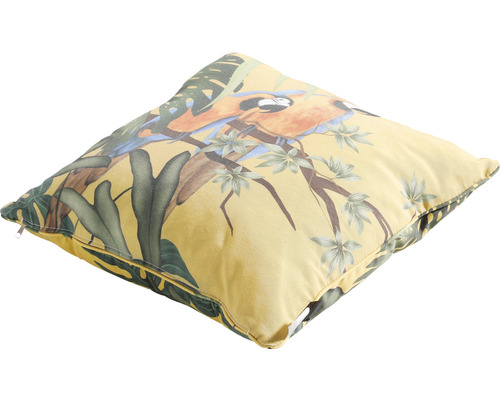 Dekorační polštář s motivem papoušků a rostlin
