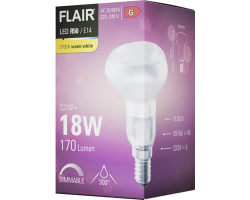Žárovka FLAIR LED R50 E14 v obalu produktu