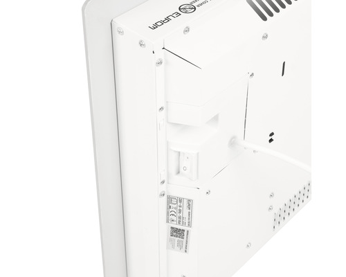 Zadní strana topné desky s logem společnosti Eurom