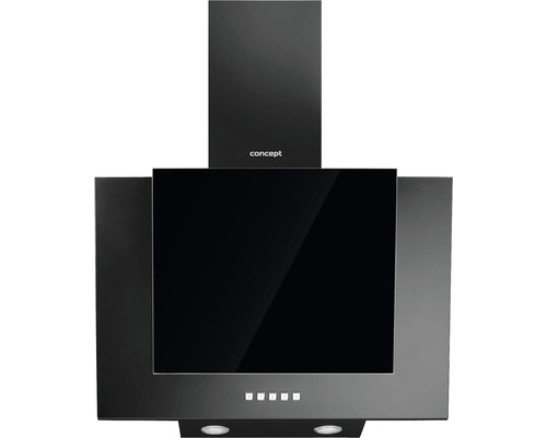 Černý odsavač par se skleněnou obrazovkou