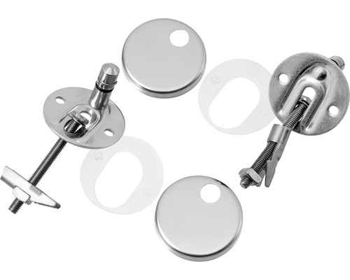 Upevňovací sada pro WC sedátka z kovu s krytkami a podložkami