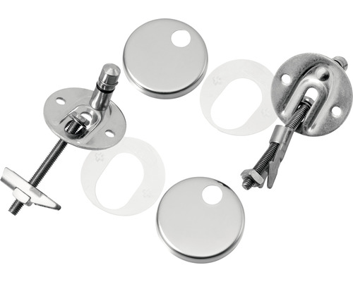 Upevňovací sada pro WC sedátka se šrouby, maticemi, podložkami a krytkami