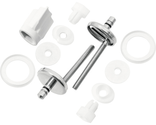 Upevňovací sada pro WC sedátka se šrouby, podložkami a krytkami