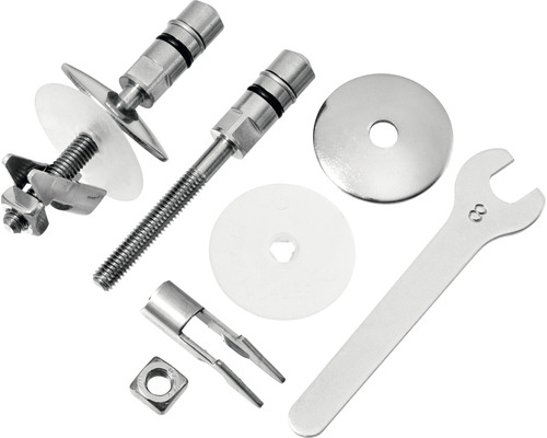 Upevňovací materiál pro sanitární instalace včetně klíče