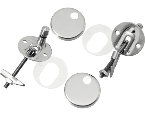 Upevňovací sada pro WC sedátka, skládající se ze šroubů, matic a krytek