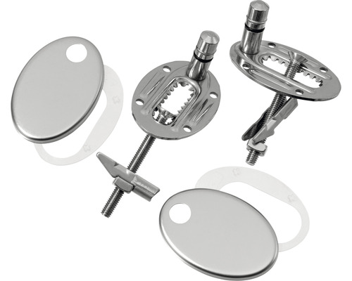 Upevňovací sada pro toaletní sedátko z kovu