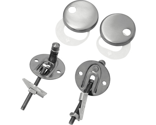 Upevňovací sada pro bidet z kovu s krytkami