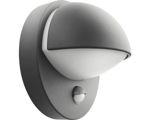 Šedé venkovní nástěnné svítidlo s pohybovým senzorem