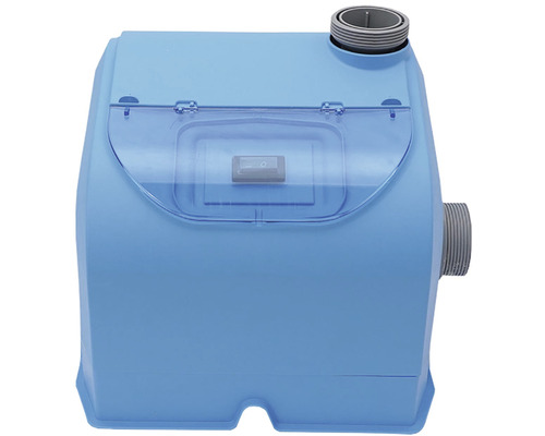 Plastové pouzdro pro bazénovou techniku s průhledným víkem a přípojkami