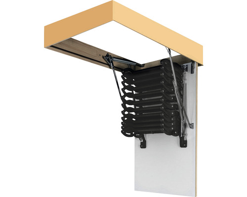 Otevřené půdní schody s nůžkovými schody