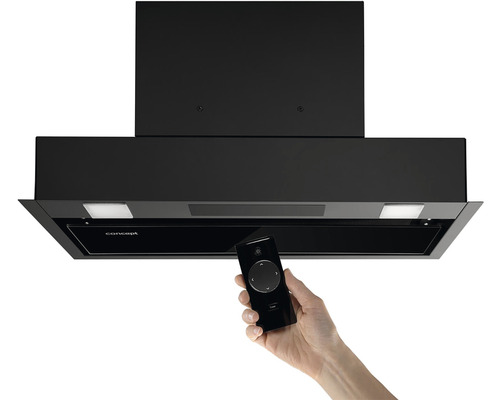 Černý odsavač par s dálkovým ovládáním