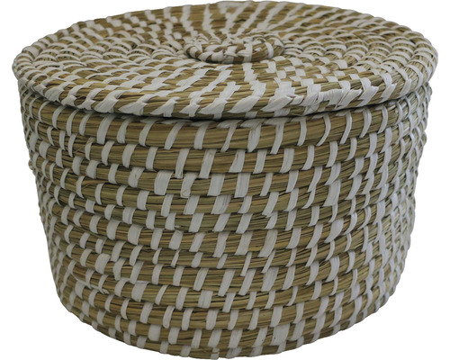 Pletený kulatý koš s víkem