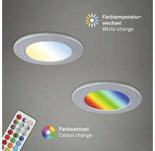 Dvě LED vestavná svítidla se změnou barvy a regulací teploty a dálkovým ovládáním