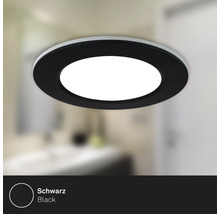 Černé kulaté LED stropní svítidlo v koupelně