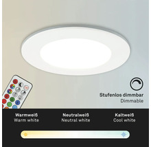 Bílé LED stropní svítidlo s dálkovým ovládáním, plynule stmívatelné