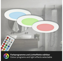 Tři LED stropní svítidla se změnou barvy a dálkovým ovládáním v koupelně