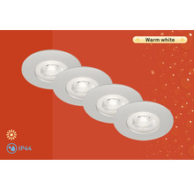 Čtyři vestavná bodová svítidla pro teplé bílé světlo