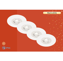 Čtyři vestavná bodová svítidla s teplým bílým světlem a stupněm krytí IP44