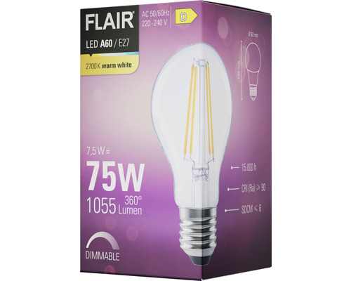 Balení žárovky FLAIR LED A60 E27