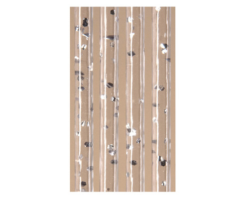 Několik průhledných plastových tyčí se stříbrnými třpytkami.