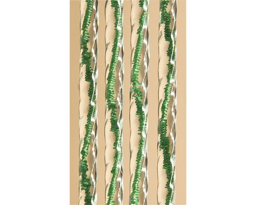 Čtyři čiré spirálovité skleněné tyče se zelenou dekorací