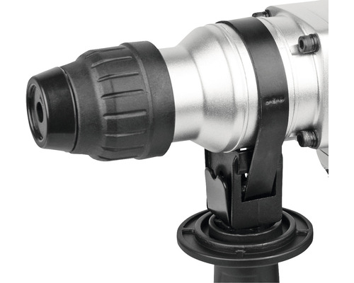 Detailní pohled na vrtací kladivo se sklíčidlem a rukojetí