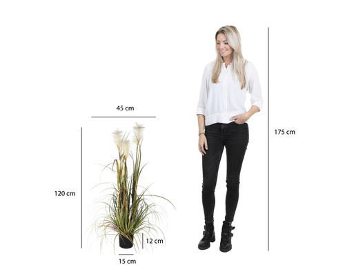 Dekorativní umělá rostlina v květináči, 120 cm vysoká