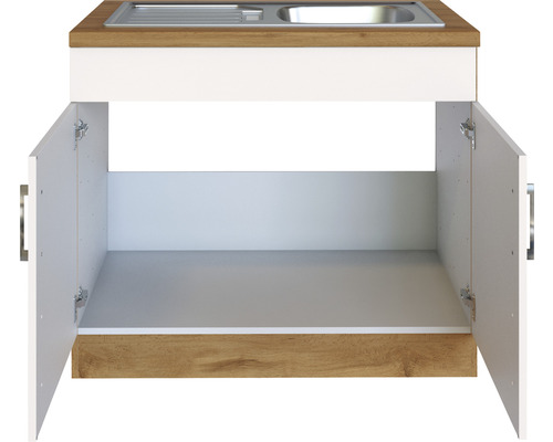 Kuchyňský dřez s otevřenou spodní skříňkou