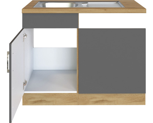 Skříňka pod umyvadlo s otevřenou skříňkou a umyvadlem