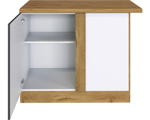 Závěsná skříňka s jedněmi dveřmi a dvěma policemi