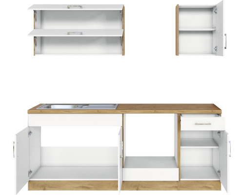 Kuchyňská linka s dřezem, zásuvkou a skříňkami