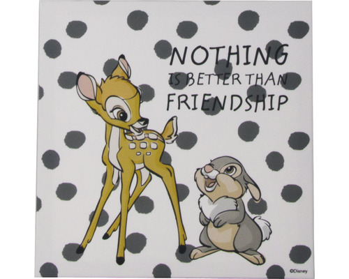 Dekorace s Bambim a Dupanem a nápisem „Nic není lepší než přátelství“