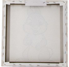 Zadní strana plátna s motivem zajíčka