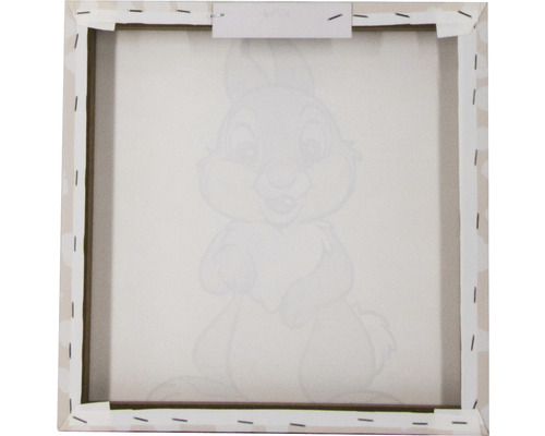 Zadní strana plátna s motivem zajíčka