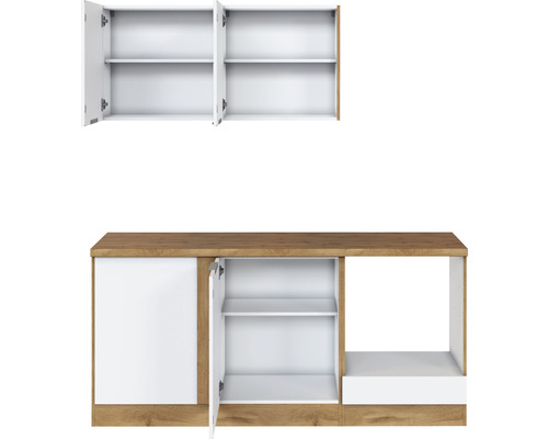 Spodní skříňka a závěsná skříňka s dvířky a policemi do kuchyně