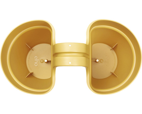 Žlutý balkonový truhlík se dvěma květináči od společnosti Elho