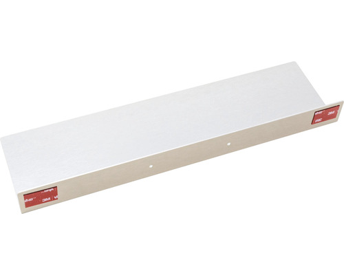 Hliníková nástěnná police s lepicími proužky pro upevnění