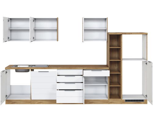 Kuchyňská linka s dřezem, zásuvkami a skříňkami