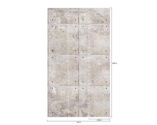 Tapeta se vzhledem betonových desek a rozměry