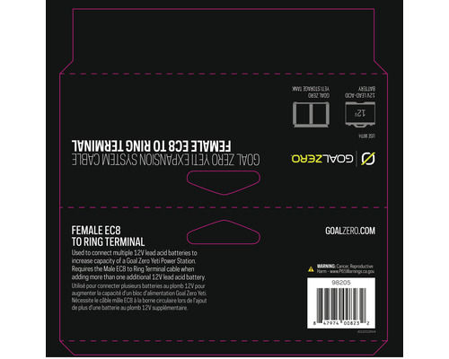 Rozšiřující systémový kabel Goal Zero Yeti Female EC8 na kruhovou koncovku