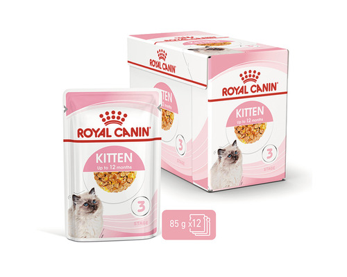 Krmivo pro koťata Royal Canin Kitten, vhodné pro kočky do 12 měsíců, balení 12 kusů
